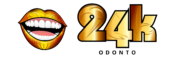 Logo com boca e nome 24k odonto